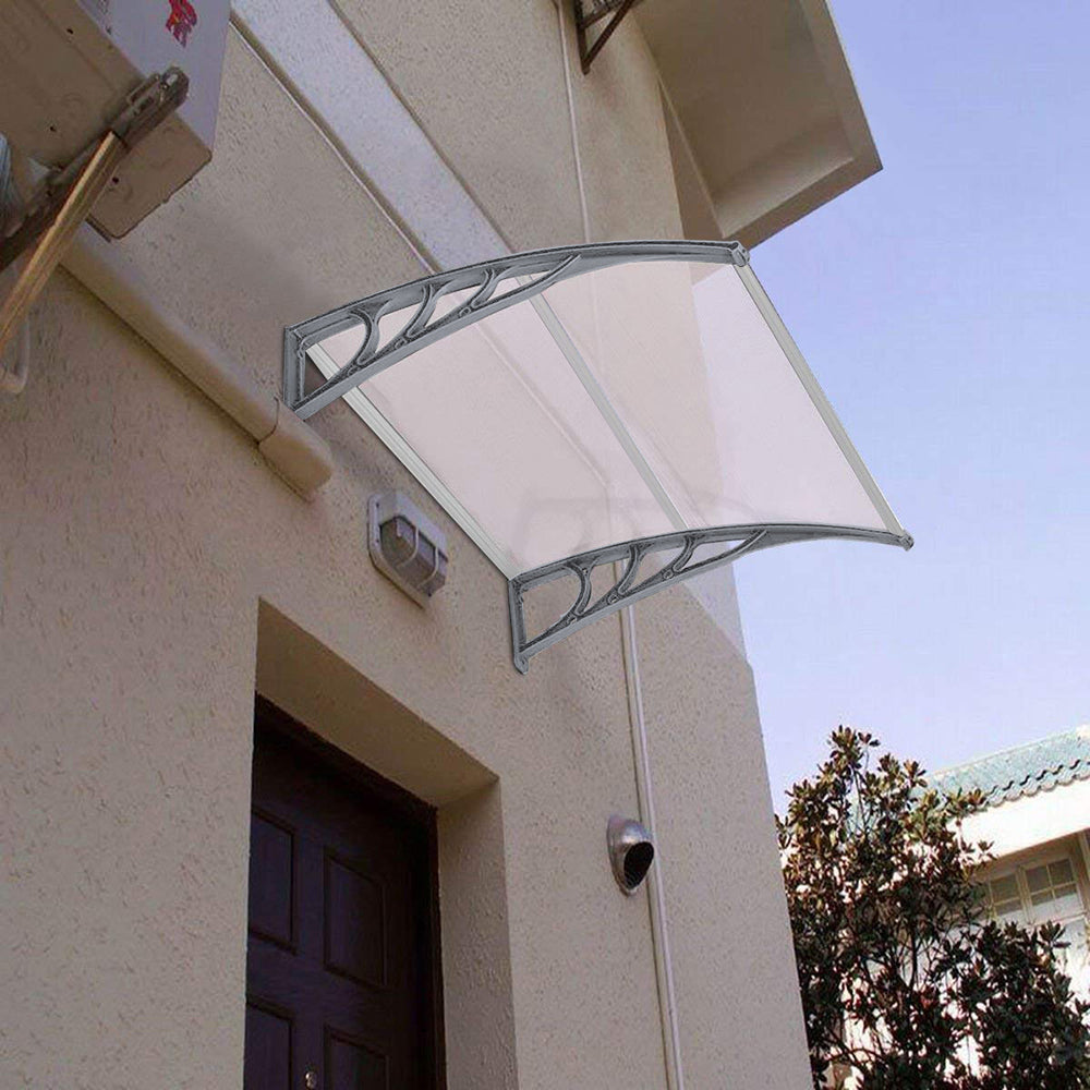 HAOYYE Household Door and Window Rain Cover Eaves Canopy with Gray Aluminum Bracket, Durable, Easy to Install, Provides Protection From Rain and Sun, Ideal for Outdoor Use, Stylish House Decoration