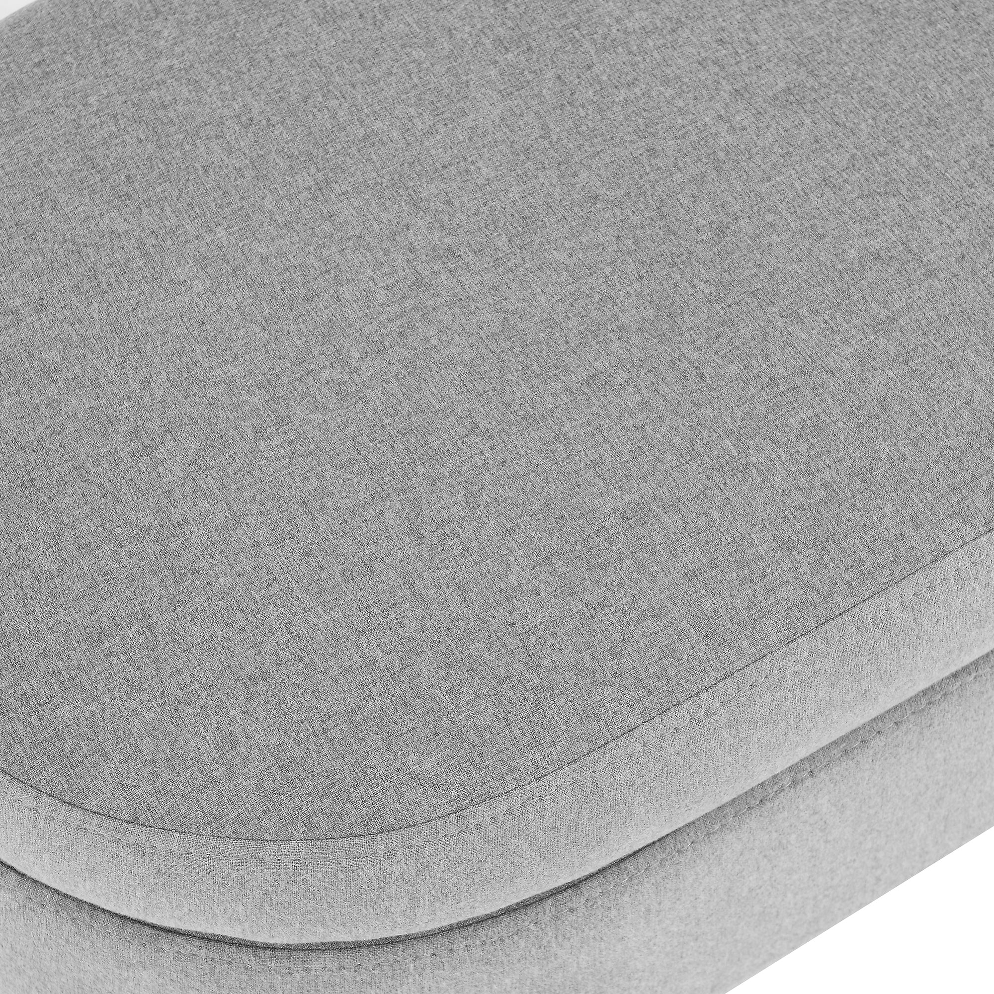 HAOYYE Ottoman Oval Storage Bench, Rubber Wood Legs, Grey(43.5"x16"x16") Sturdy Space-Saving Heavy Duty Modern Design Adults Dorm Room Easy Assembly Bedroom Furniture