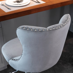 HAOYYE Adjustable Velvet Bar Stools with Tufted Backs, Swivel Seat Height Ranging from 25 to 33 Inches, Modern Upholstered Design with Chrome Base, Comfortable and Stylish Barstools for Kitchen Island or Home Pub