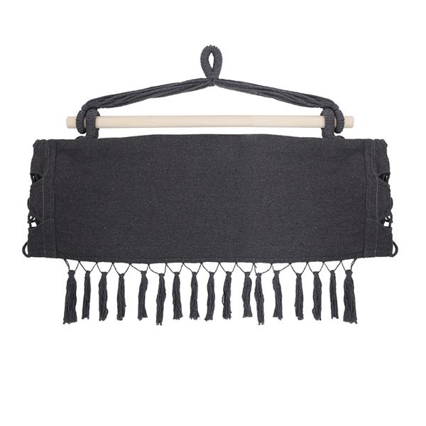 Haoyye Tassel Hanging Chair with Pillow Hammock Style Swing Seat with Decorative Fringe Comfortable Cotton Canvas Lounge Chair for Indoor Outdoor Use Ideal for Porch Balcony Backyard Garden Patio Relaxation