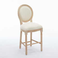HAOYYE Solid Wood Bar stools Set of 2, Classic French Country Wooden Barstools with Upholstered Seating Sturdy Space-Saving Heavy Duty Modern Design Adults Dorm Room Easy Assembly Bedroom Furniture