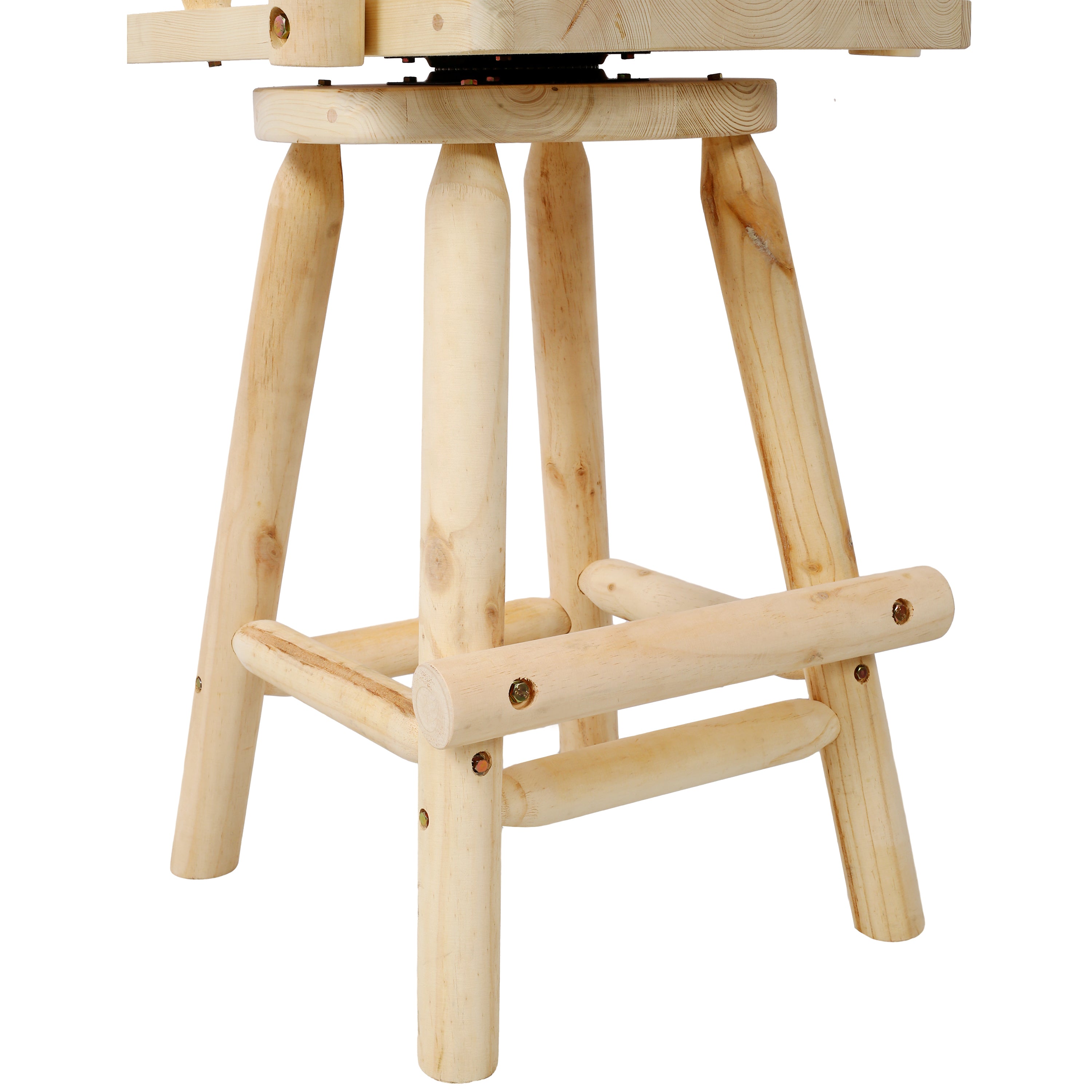 HAOYYE Rustic Bar Stool - Fir Wood Construction, Chair with Footrest,Wide Armrest, Rustic Kitchen Stool, Tall Bistro Chair for Dining Room, Restaurant, Pub, 4-Foot,Light brown color Sturdy Space-Saving