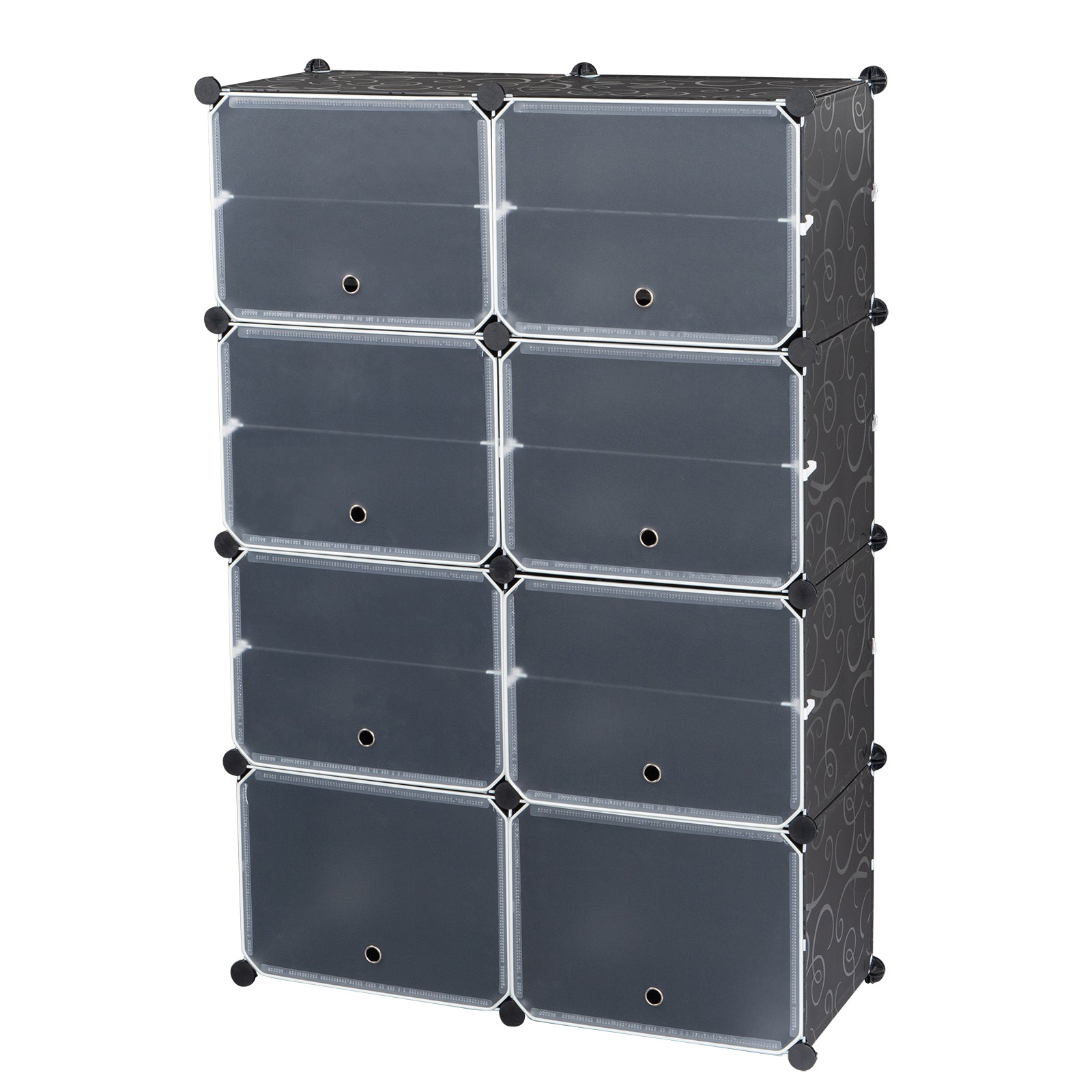 HAOYYE 7-Tier Portable Shoe Rack Organizer, 14 Grid Expandable Storage Cabinet Stand, Sturdy Design For Heels, Boots, Slippers, Durable And Space-Saving Modern Organizer For Entryways, Closets, Or Bedrooms, Easy Assembly, Black