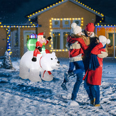 HAOYYE 6FT Inflatable Santa Claus Riding Polar Bear Decoration with 15W Power and 7 LED Lights, Holiday Yard Outdoor Christmas Decoration for Front Lawn Garden Festive Display Winter Party Décor
