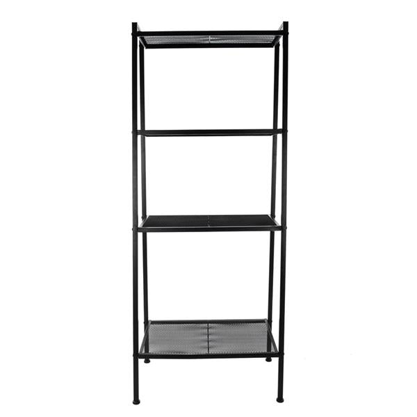 HAOYYE Sturdy 4-Tier Black Bookshelf, Durable and Stylish Space-Saving Home Organizer, Modern Storage Solution for Living Room or Bedroom