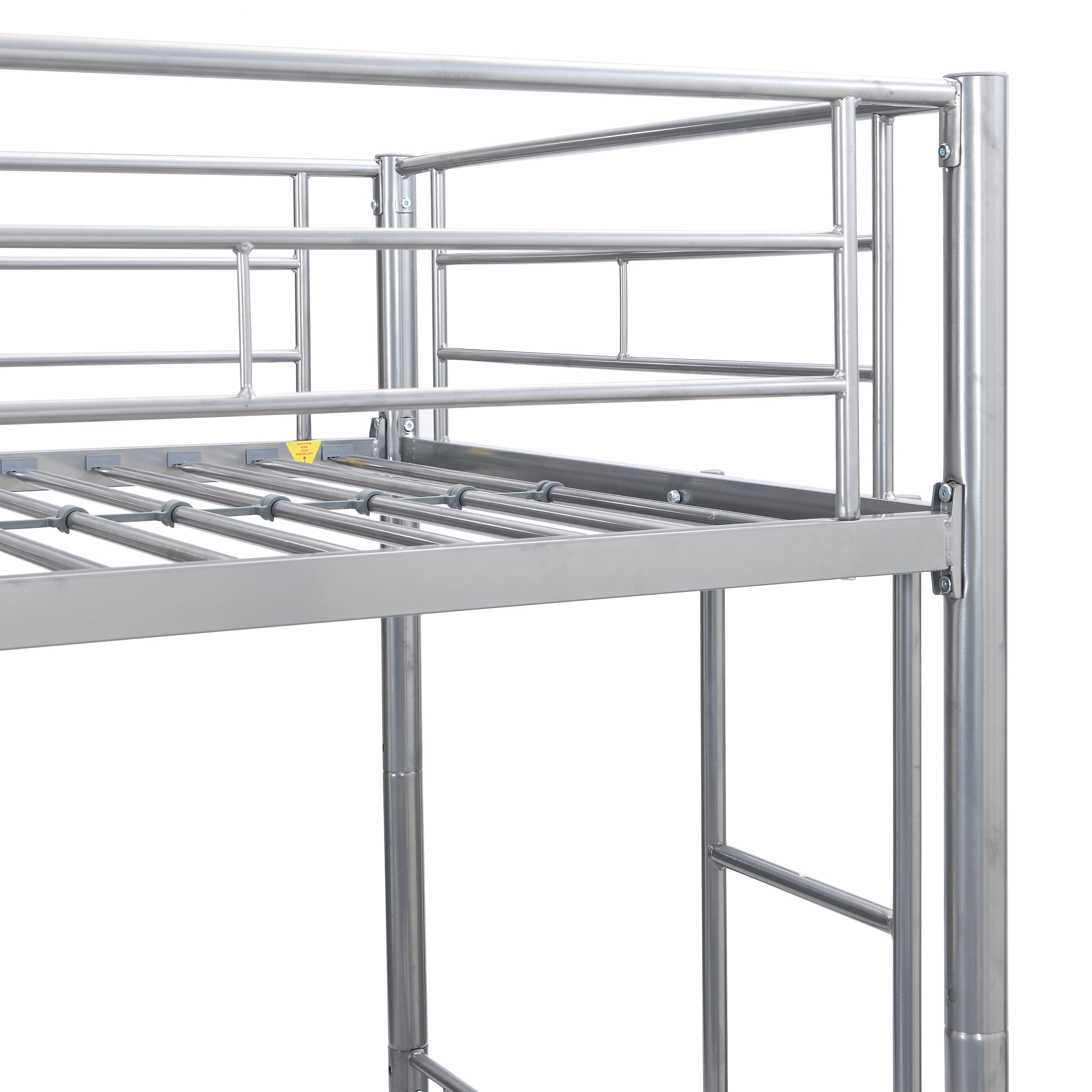 HAOYYE METAL BUNK BED WITH TRUNDLE SILVER Sturdy Space-Saving Heavy Duty Modern Design Easy Assembly Durable Stylish Home Furniture Versatile