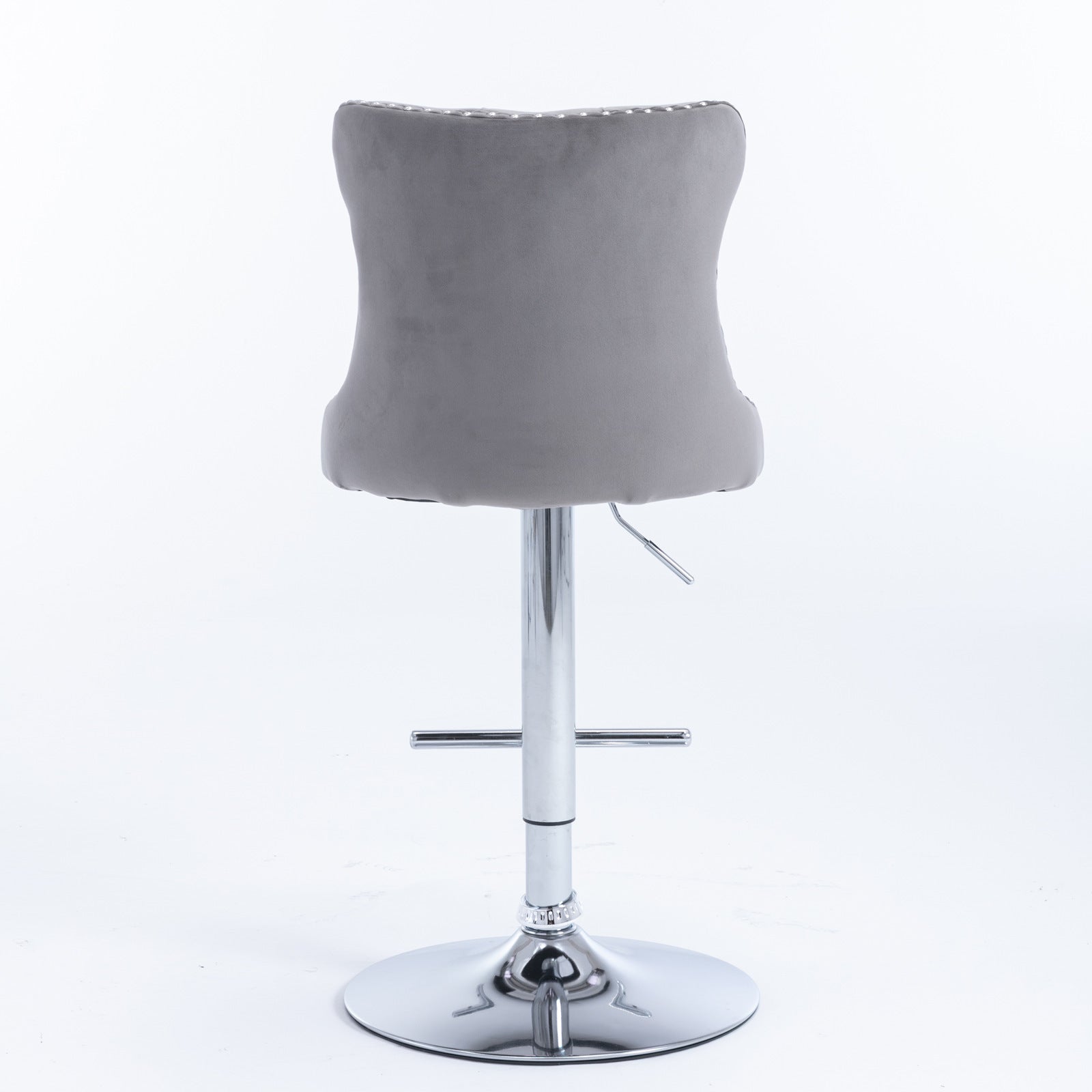 HAOYYE Adjustable Velvet Bar Stools with Tufted Backs, Swivel Seat Height Ranging from 25 to 33 Inches, Modern Upholstered Design with Chrome Base, Comfortable and Stylish Barstools for Kitchen Island or Home Pub