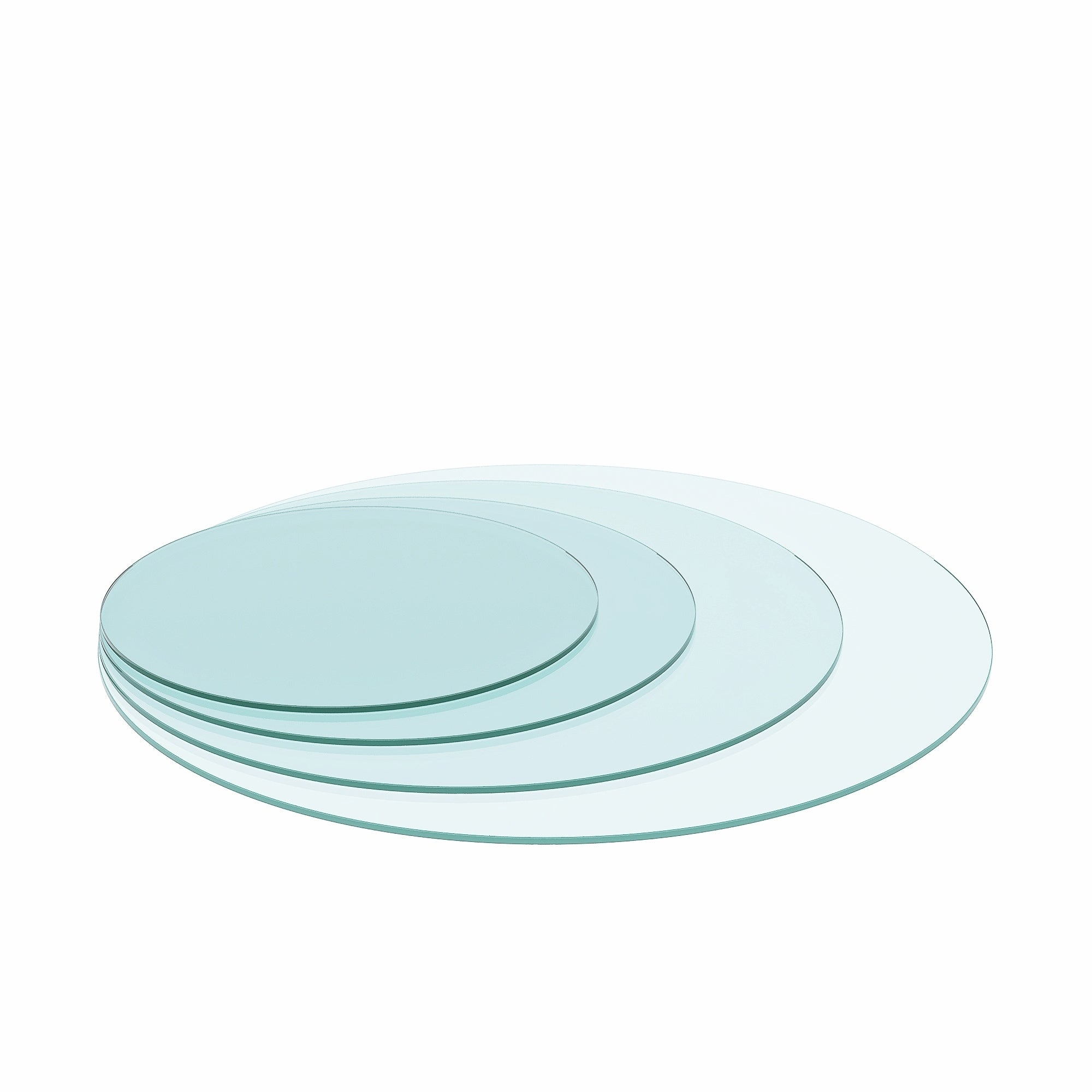 HAOYYE Round Tempered Glass Table Top, Clear Glass With Flat Polished Edge, Sturdy Space-Saving Heavy Duty Design For Modern Adults Dorm Room, Easy Assembly Bedroom Furniture