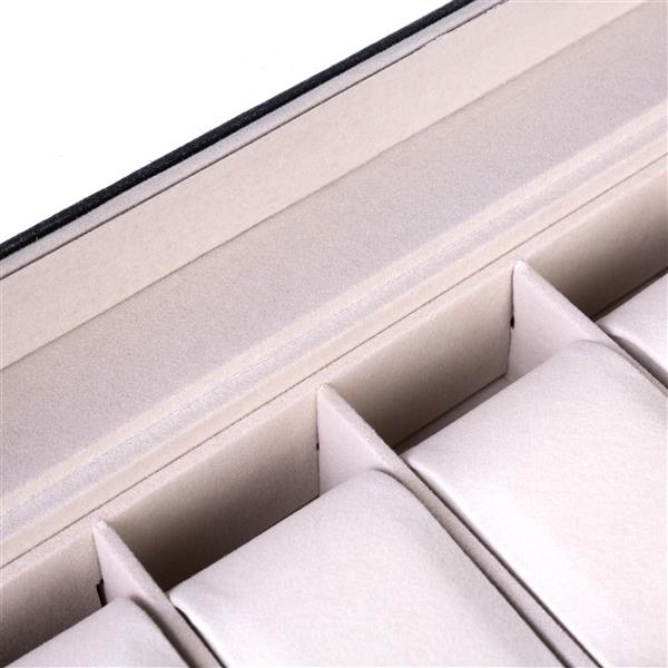 HAOYYE 6-Compartment Luxury Leather Watch Box - High-Grade Black Leather Watch Organizer with Soft Plush Lining, Sleek and Compact Design, Premium Quality Decorative Display Case for Men’s and Women’s Watches, Perfect for Home or Travel Storage