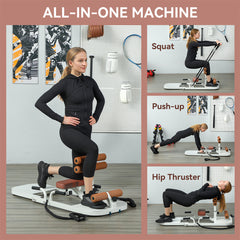 HAOYYE Sissy Squat Machine Multi Functional Squat Assist Equipment for Home Gym Training with Adjustable Pads Foldable Design for Leg Glute Core Strength and Full Body Workout