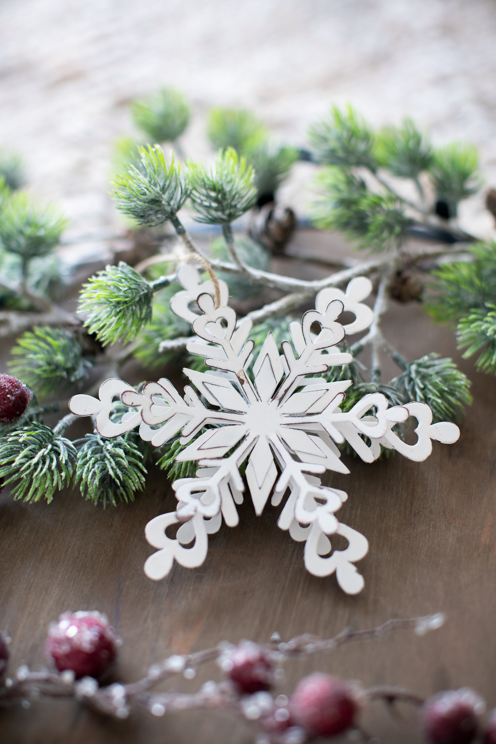 HAOYYE 6.3x1.8x6.7" Iron Snowflake Hanger, Decorative Hanging Ball Christmas Tree Ornaments for Holiday Party Decorations, Set of 6 Sturdy Space-Saving Heavy Duty Modern Design Adults Dorm Room