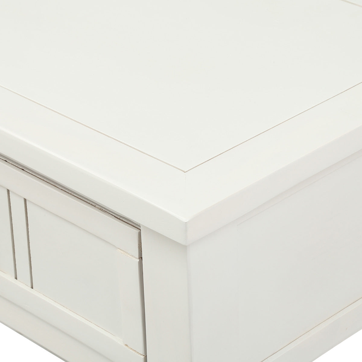 HAOYYE Daisy Series Console Table, Traditional Design with Two Drawers and Bottom Shelf, Ivory White, Sturdy Space-Saving Construction, Heavy Duty Design, Easy Assembly, Durable and Stylish Home Furniture, Versatile for Living Room or Entryway