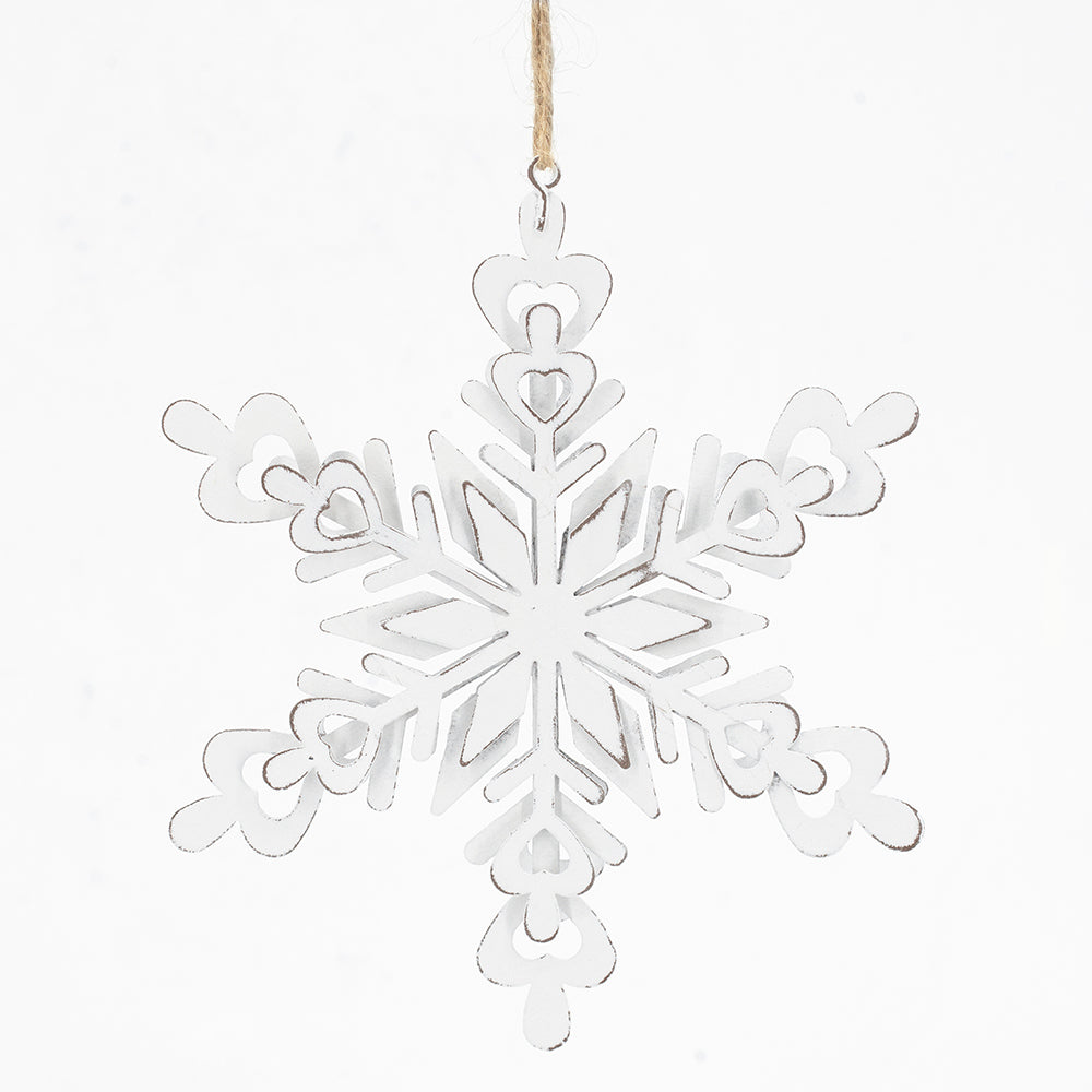 HAOYYE 6.3x1.8x6.7" Iron Snowflake Hanger, Decorative Hanging Ball Christmas Tree Ornaments for Holiday Party Decorations, Set of 6 Sturdy Space-Saving Heavy Duty Modern Design Adults Dorm Room