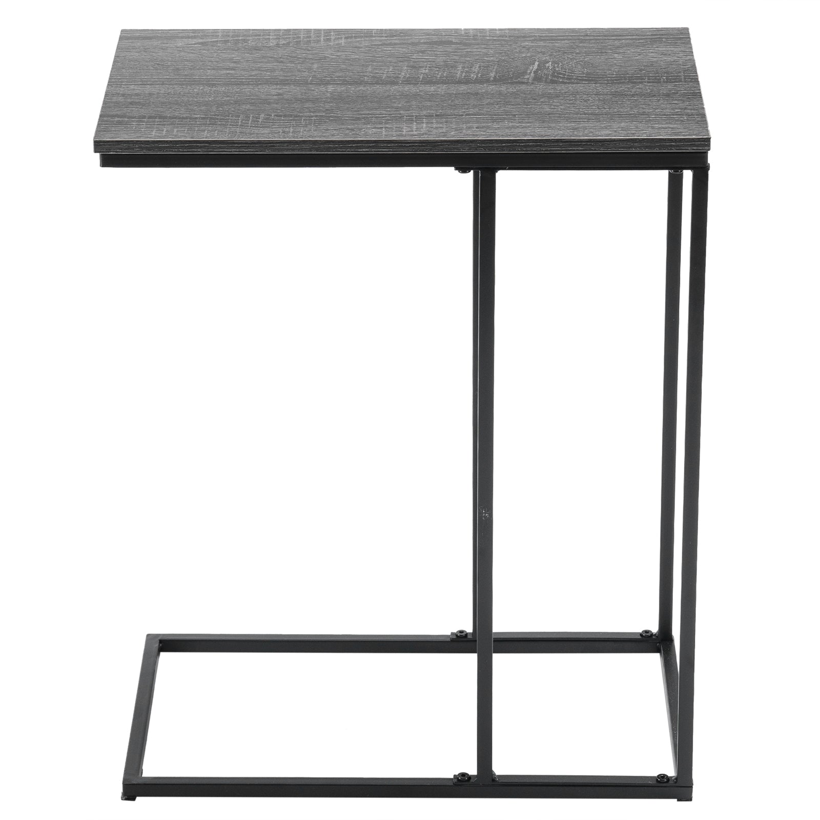 HAOYYE C-Type Single Layer MDF Iron Rectangle Side Table with Triamine Grey Finish and Black Spray Coating, Modern Design for Living Room, Bedroom, Office, and Home Décor – Premium Quality, Comfortable, and Stylish Furniture Piece