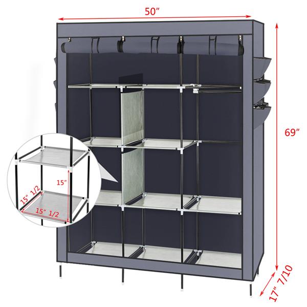 HAOYYE 69" High-Leg Non-Woven Fabric Assembled Cloth Wardrobe, Durable, Space-Saving Organizer with Modern Design, Stylish Look, and Versatile Use, Premium Quality Storage Solution for Bedroom, Living Room, Closet, and Home Essentials.