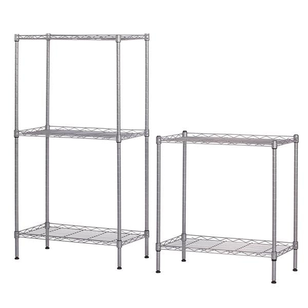 HAOYYE Changeable Assembly Floor Standing Carbon Steel Storage Rack, Silver, Soft Cozy Warm Flannel Fleece Home Decor, Luxury Comfortable Unique Design, Premium Quality Decorative Rack for Living Room, Bedroom, Office Storage Solutions