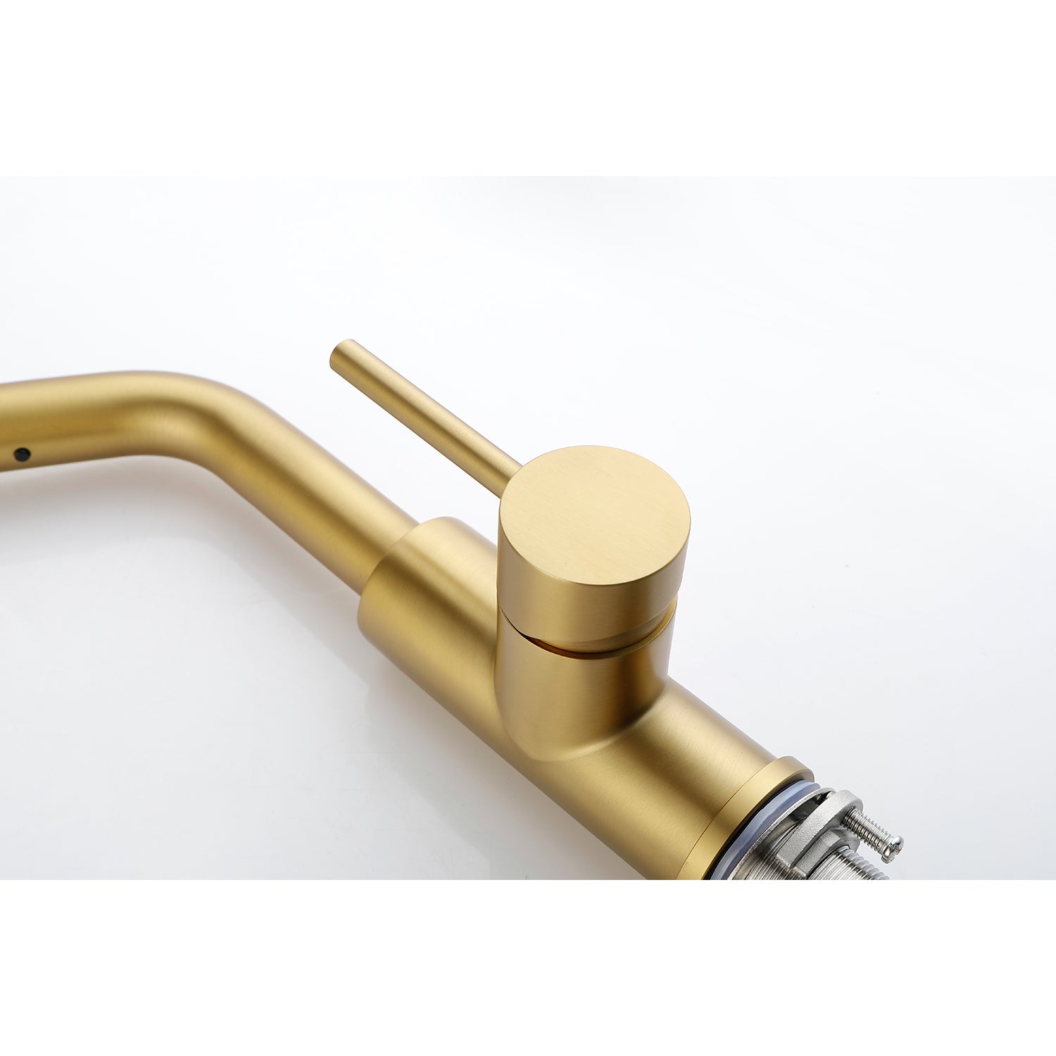 Haoyye Single Handle Kitchen Faucet with Pull Out Sprayer, 360° Swivel Stainless Steel Sink Faucet with Dual Water Modes, Stream and Spray, Easy Installation, Anti-Rust Finish, Modern Space-Saving Design for Home, Apartment or Utility Kitchen