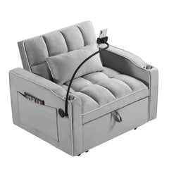 HAOYYE Convertible Sleeper Chair Sofa Bed Adjustable Pull Out Sleeper Chair Bed Multi-Pockets Folding Sofa Bed for Living Room Bedroom Small Space,3-in-1 Sofa Bed Sturdy Space-Saving Heavy Duty Modern Design