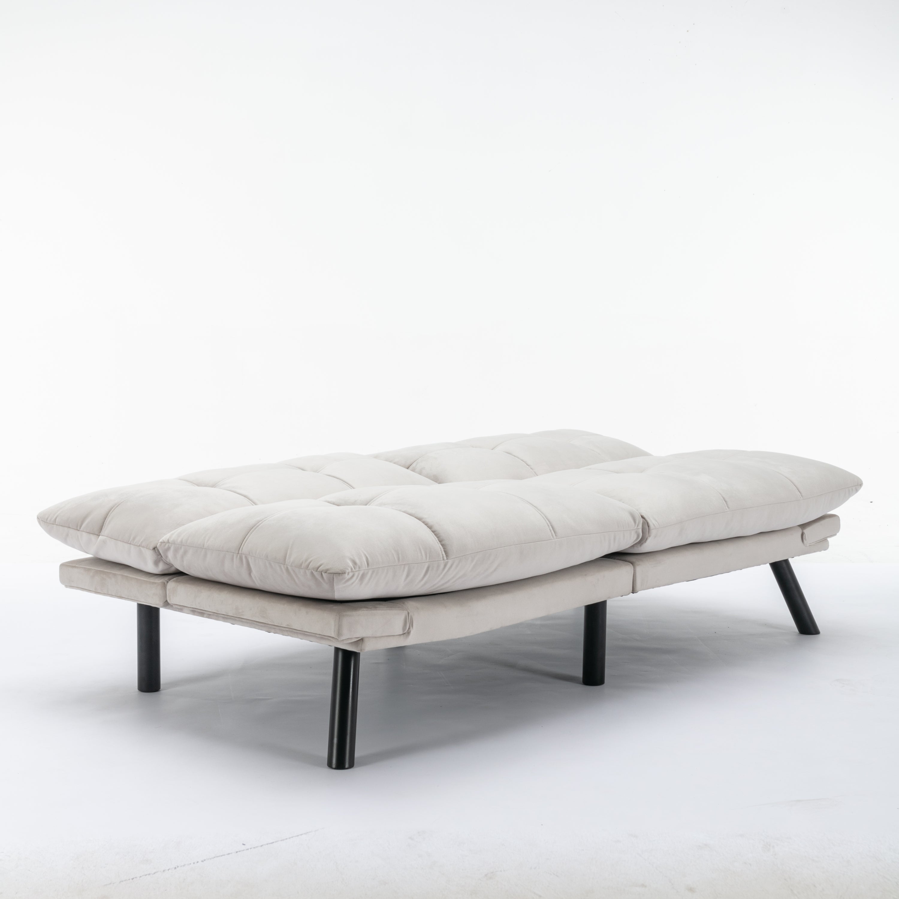HAOYYE Cream Convertible Folding Modern sofa Bed Sturdy Space-Saving Heavy Duty Modern Design Adults Dorm Room Easy Assembly Bedroom Furniture