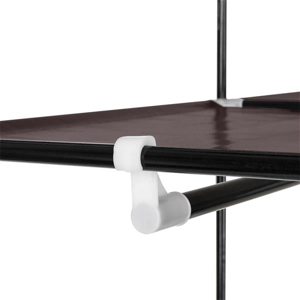 HAOYYE 69-Inch Portable Double-Rod Closet Organizer, Durable Dark Brown Fabric Wardrobe, Space-Saving Storage Solution for Clothes and Accessories, Stylish and Modern Design, Sturdy Non-Woven Fabric Construction
