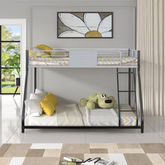 HAOYYE Metal Twin over Full Bunk Bed/ Heavy-duty Sturdy Metal/ Noise Reduced/ Safety Vent Board Guardrail/ CPC Certified/ No Box Spring Needed Space-Saving Heavy Duty Modern Design Adults Dorm Room