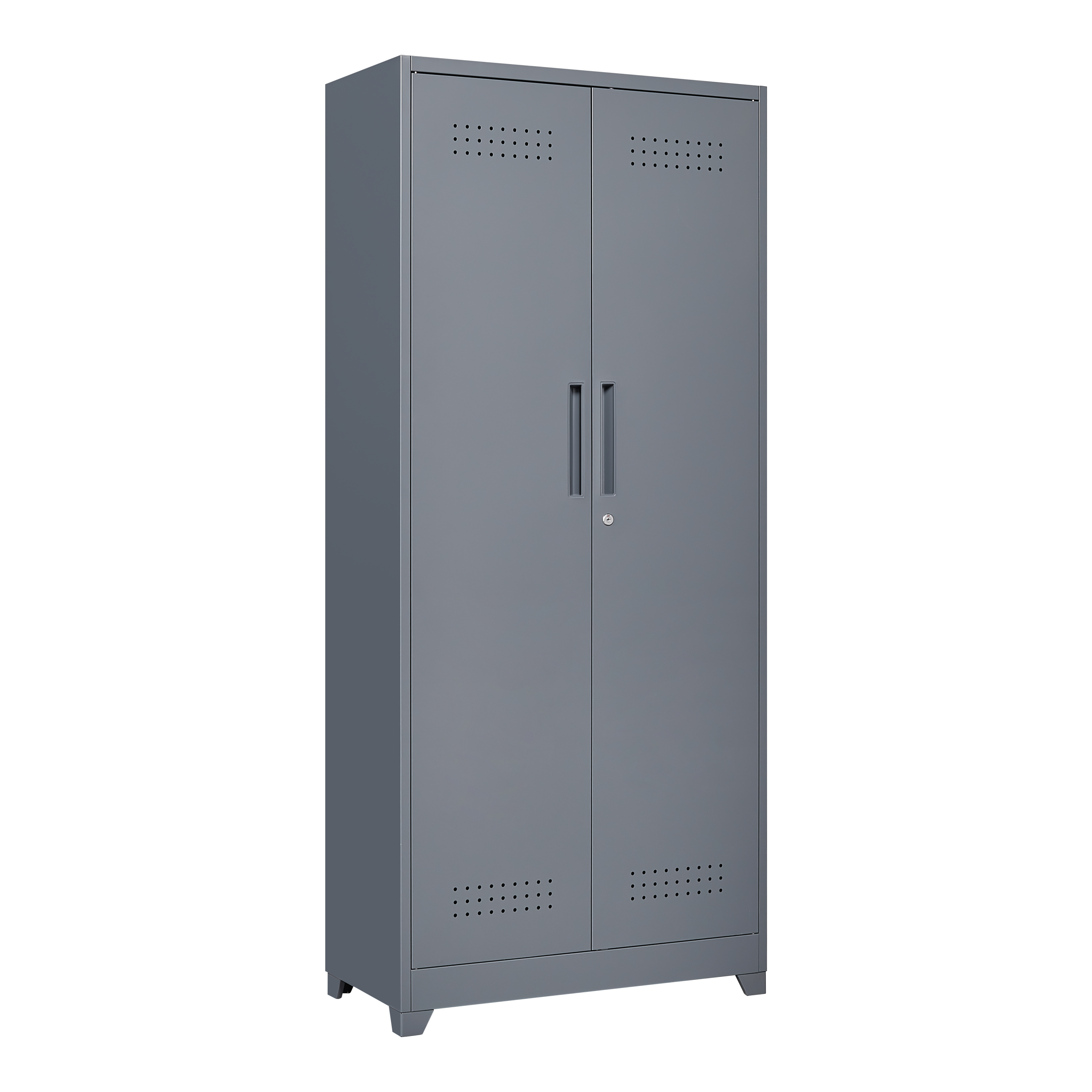 HAOYYE Metal Storage Cabinets, Cleaning Tool Cabinet with Locking Door, Tall Broom Tool Organizer and Storage, Large Storage Cabinet for Kitchen, Pantry, Office, Shop Sturdy Space-Saving Heavy Duty Durable