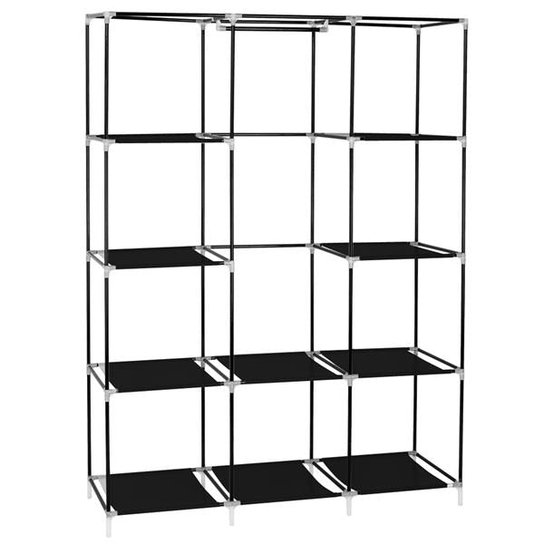 HAOYYE 67" Portable Closet Organizer with 10 Shelves, Easy to Assemble, Durable Black Space-Saving Wardrobe Storage for Clothes, Shoes, and Accessories, Modern Design for Bedroom, Closet, and Living Room