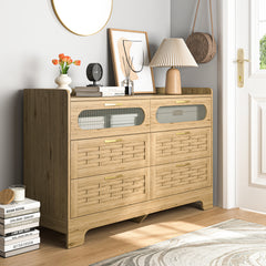 Haoyye Wooden 6 Drawer Cabinet with Extra Wide Drawers, Large Storage Organizer and Modern Chest of Cabinets for Living Room, Hallway or Bedroom, Featuring Sturdy Construction and Timeless Design for Everyday Use