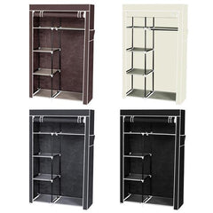 HAOYYE 64" Portable Closet Organizer with Shelves, Durable and Space-Saving Clothes Storage Wardrobe, Modern Design Garment Rack with Hanging Rod and Extra Shelving, Versatile and Stylish Home Organizer for Bedroom or Laundry Room