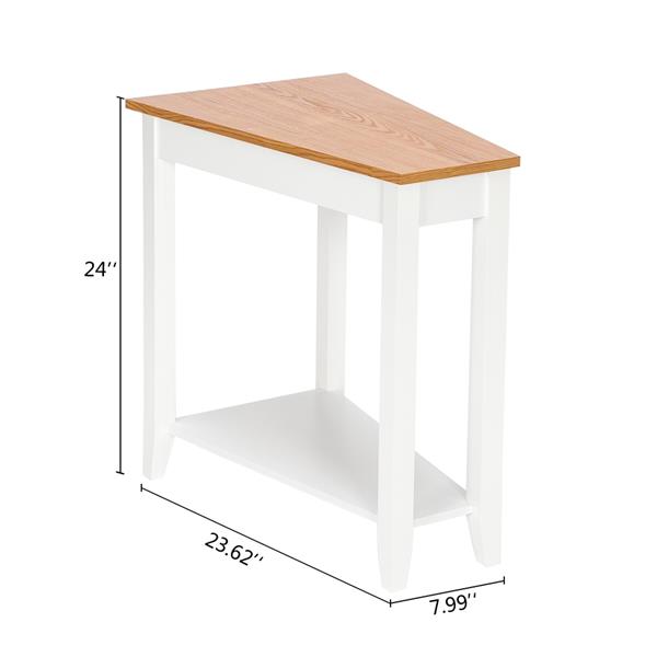 HAOYYE Simple and Irregular Sofa Table with Light Walnut Color and White Accents, Modern Design, Premium Quality, Stylish and Functional Side Table for Living Room, Bedroom, or Office – Comfortable, Durable, and Elegant Home Décor