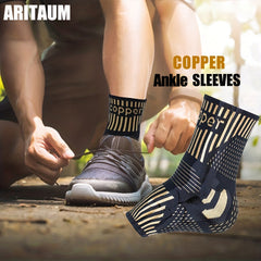 HAOYYE Copper Ankle Brace Compression Sleeve for Injury Recovery and Joint Pain Relief, Plantar Fasciitis Foot Support Socks for Swelling, Sprains, Arch Support, Tendonitis, Sports, and Daily Wear