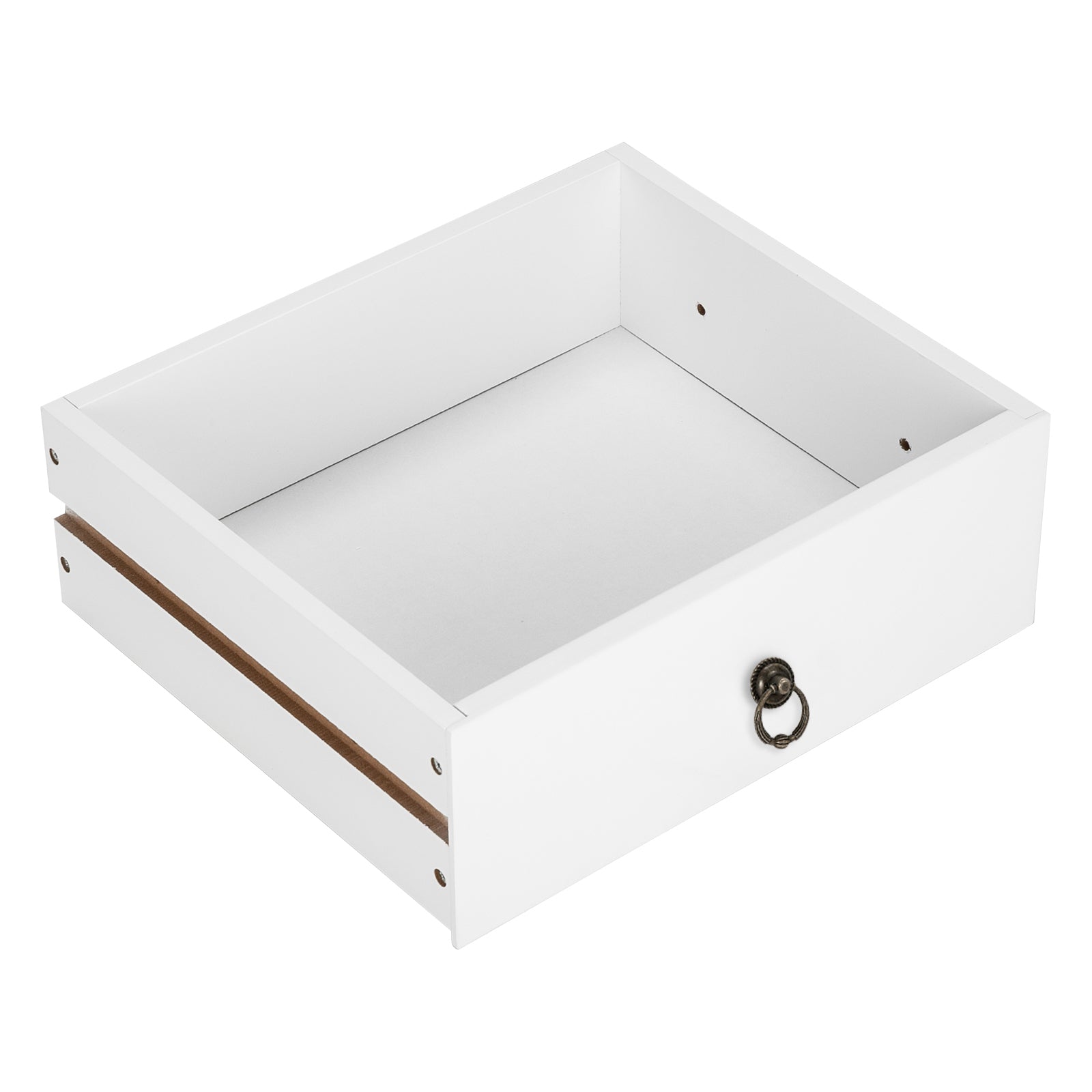 HAOYYE White Two-Layer Bedside Cabinet With Drawer, Sturdy And Durable Design, Modern Coffee Table, Multifunctional Home Organizer, Space-Saving Storage Solution, Stylish Practical Nightstand For Bedroom, Living Room, Or Office Use