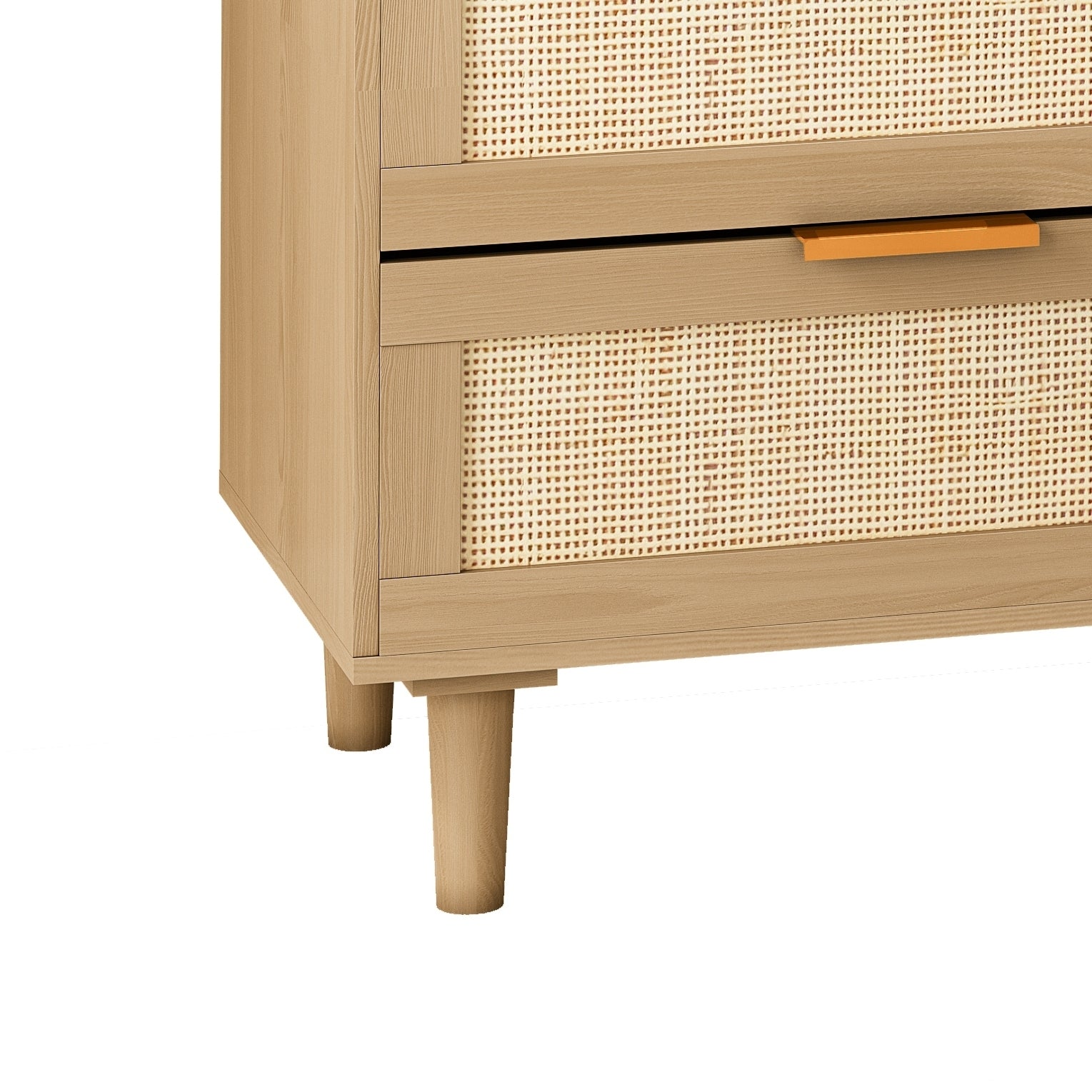 HAOYYE 6-Drawer Rattan Cabinet, Sturdy Space-Saving Design, Heavy Duty Construction, Easy Assembly, Durable and Stylish Home Furniture, Versatile for Bedroom or Living Room Use