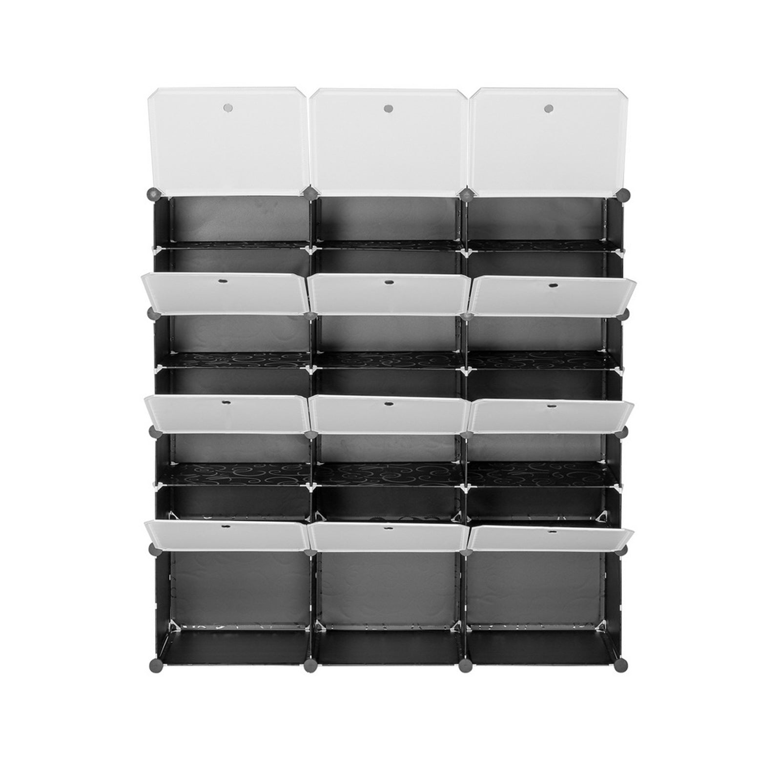 DE Direct HAOYYE 7-Tier Portable Shoe Rack Organizer with 21 Grid Storage Shelves Expandable Shoe Tower Cabinet Stand for Entryway Closet Bedroom Living Room Holds Heels Boots Slippers Black
