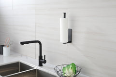 HAOYYE 2 Pack Paper Towel Holder Wall Mount, Black Paper Towel Holder Under Cabinet, Self Adhesive Paper Towel Holders, Kitchen Towel Holder for Kitchen Organization and Storage (12inch, 2 Pack) Sturdy