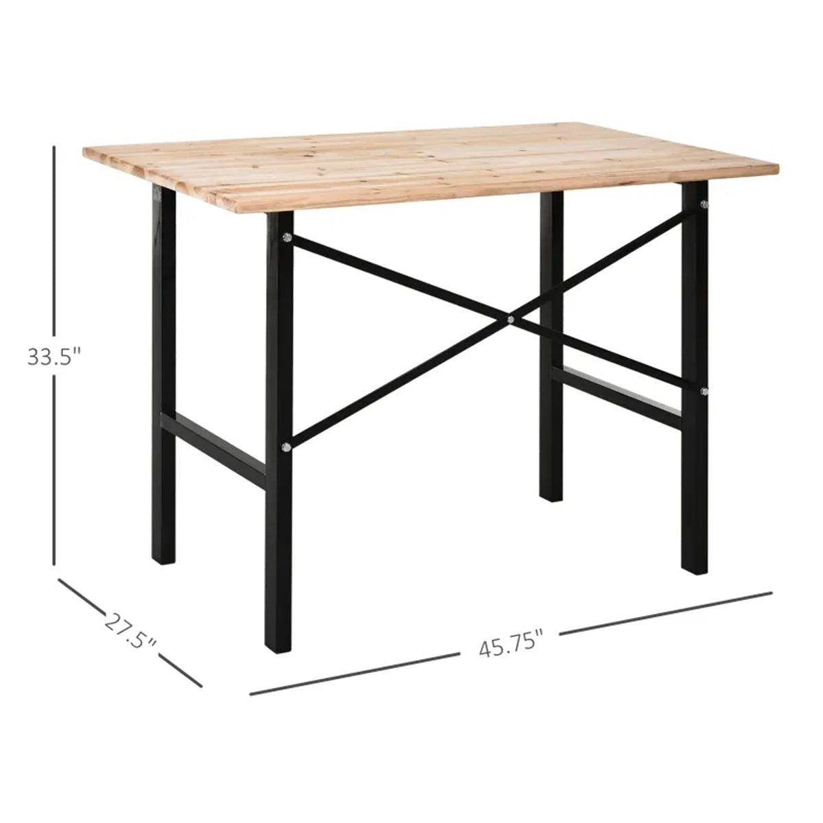 HAOYYE 46 Inch Garage Workbench with Heavy Duty X-Bar Support Sturdy Steel Frame Workshop Table Durable Utility Bench for Garage Home Workshop and Professional Use