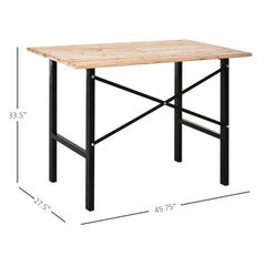 HAOYYE 46 Inch Garage Workbench with Heavy Duty X-Bar Support Sturdy Steel Frame Workshop Table Durable Utility Bench for Garage Home Workshop and Professional Use