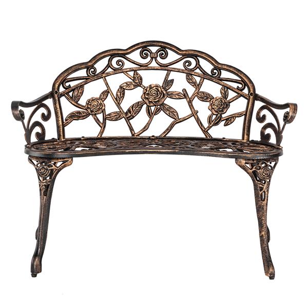 HAOYYE Cast Aluminum Outdoor Courtyard Decoration Park Leisure Rose Chair, Durable and Elegant Garden Chair with Rose Design, Perfect for Patio, Porch, or Garden, Comfortable and Stylish Seating