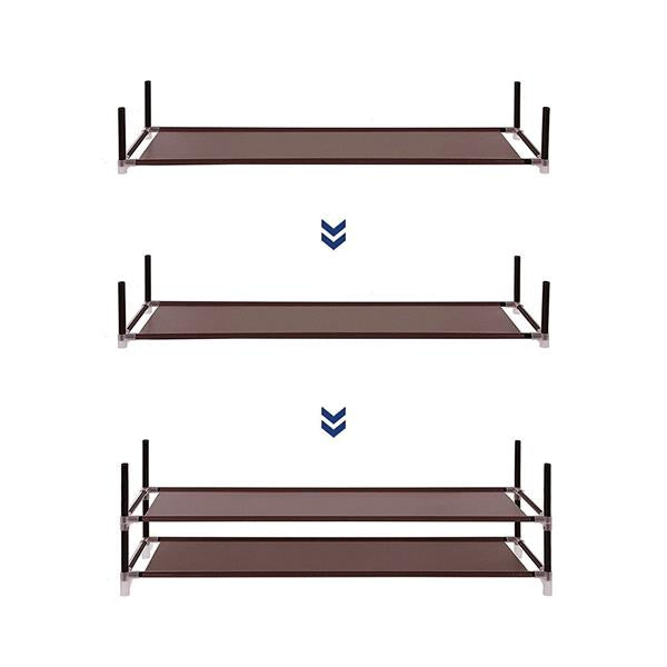 HAOYYE 10-Tier Non-Woven Fabric Shoe Rack, Simple Assembly, Durable and Space-Saving Organizer, Stylish Home Storage Solution