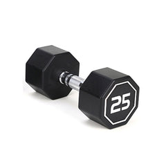 HAOYYE Premium 25lbs Octagonal Dumbbell with Chrome Plated Knurled Handle and Large Number Markings Durable RPE Coated Weight for Strength Training Push Ups Full Body Workouts and Home Gym Fitness Exercises
