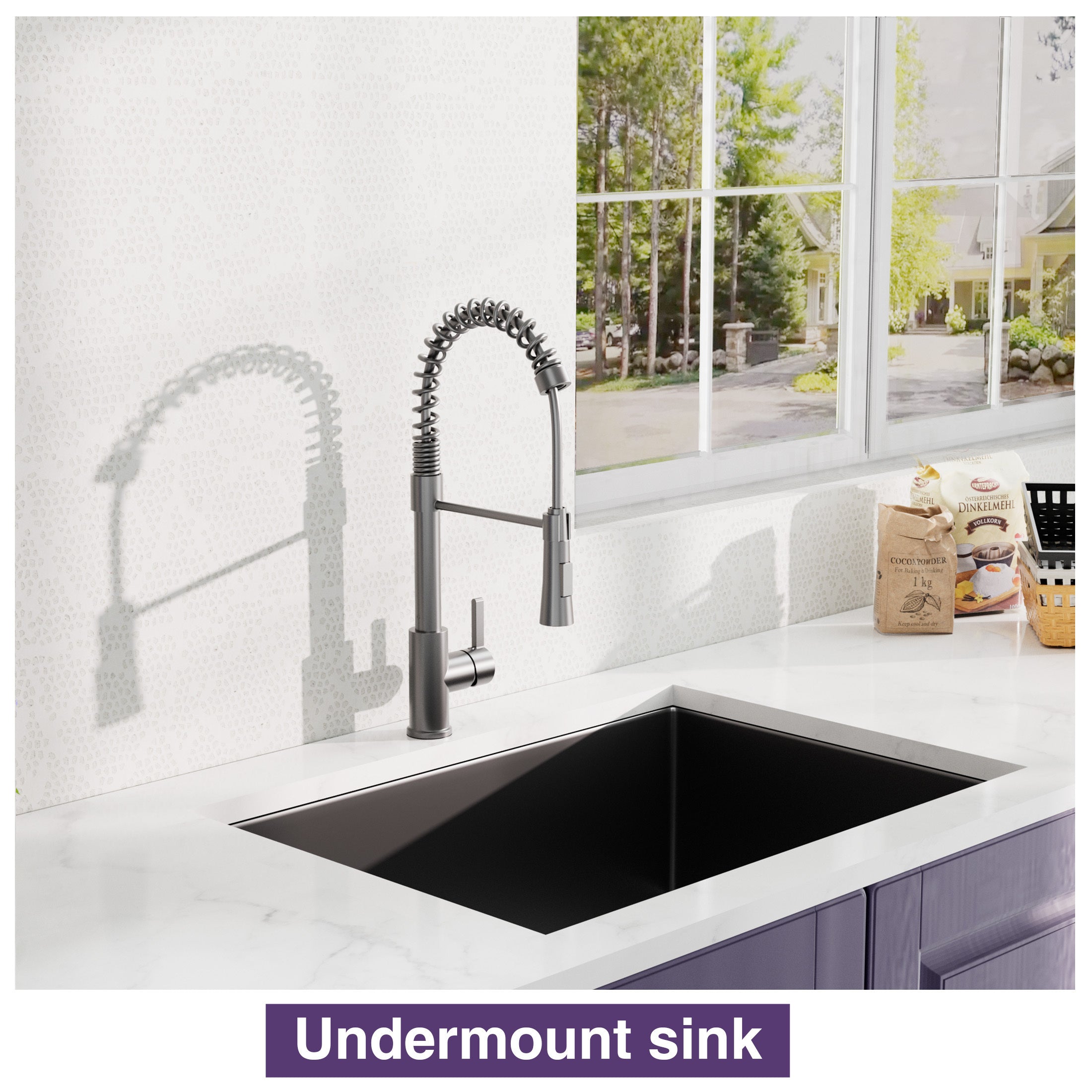 HAOYYE 27x17 inch Undermount Gunmetal Black 18 Gauge Stailess Steel Kitchen Sink Sturdy Space-Saving Heavy Duty Modern Design Adults Dorm Room Easy Assembly Bedroom Furniture