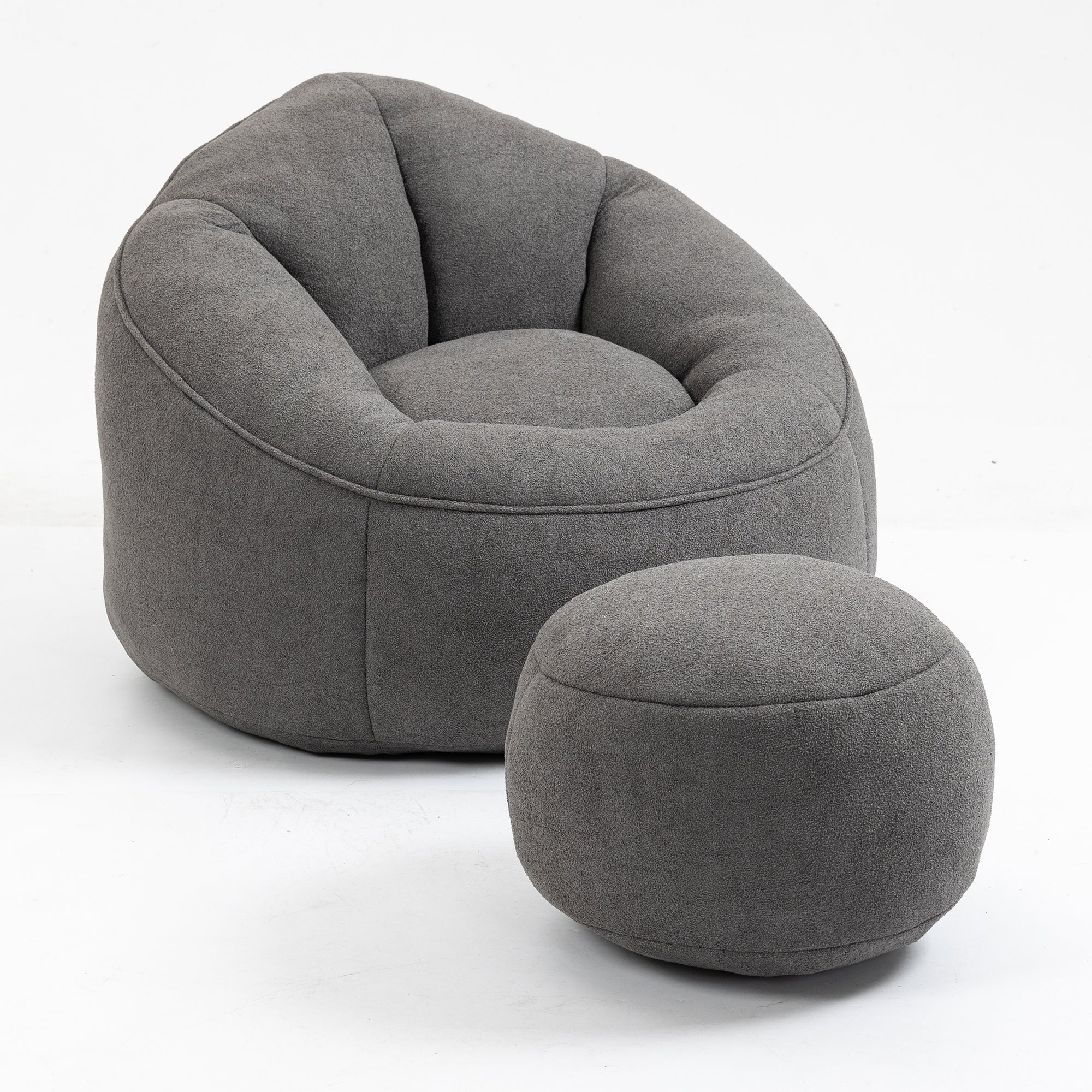 HAOYYE Bedding Bean Bag Sofa Chair with High-Pressure Foam Durable Comfortable Compressed Bean Bag Includes Footrest Sturdy Space-Saving Heavy Duty Modern Design for Adults