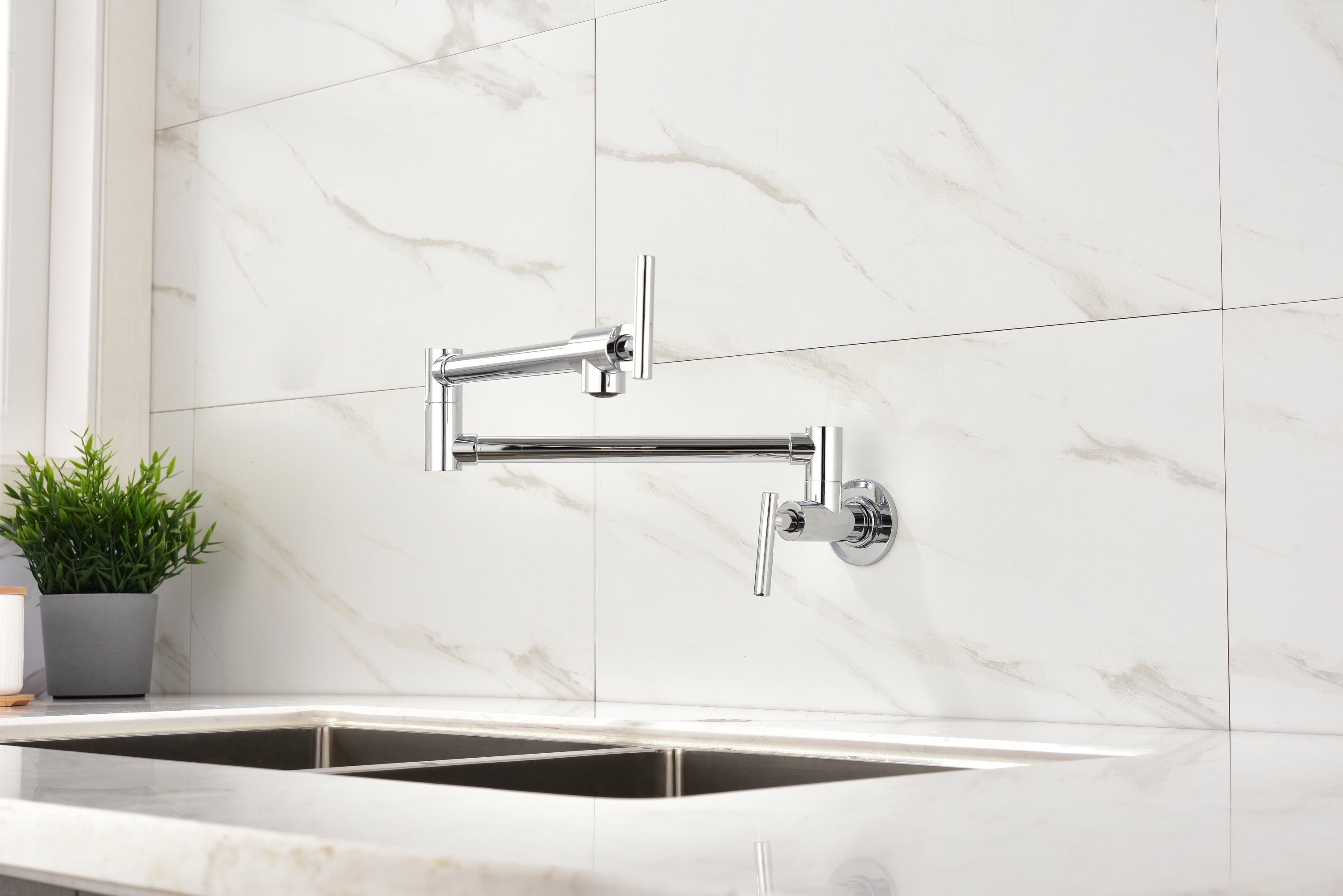 HAOYYE Pot Filler Faucet Wall Mount Sturdy Space-Saving Heavy Duty Modern Design Adults Dorm Room Easy Assembly Bedroom Furniture
