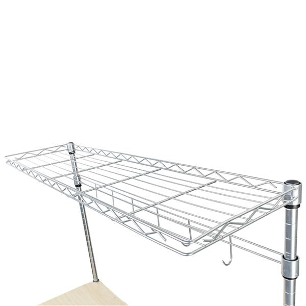 HAOYYE Four-Tier Baker’s Rack, Microwave Oven Stand, Powder-Coated Silver Steel, Includes MDF Cutting Board & 6 Wave Rods, Sturdy Durable Organizer, Modern Storage Solution, Stylish Kitchen Shelving For Countertop Decluttering & Efficient Meal Prep