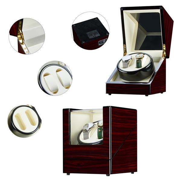 HAOYYE Double Watch Winder, Automatic Rotation Wood Display Case, Sturdy And Durable Design, Multifunctional Watch Storage Organizer, Modern Space-Saving Storage Solution, Practical And Stylish Home Organizer For Men’s And Women’s Watches