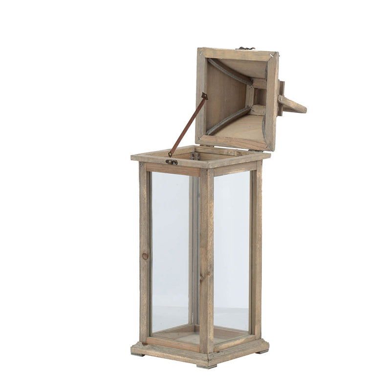 HAOYYE Wooden Candle Lantern Decorative, Hurricane Lantern Holder Decor for Indoor Outdoor, Home Garden Wedding Sturdy Space-Saving Heavy Duty Modern Design Adults Dorm Room Easy Assembly