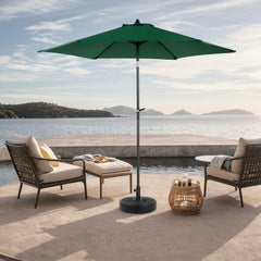 Haoyye Outdoor Patio Umbrella Market Table Umbrella with Push Button Tilt and Crank Handle 6 Sturdy Ribs Wind Resistant Canopy for Backyard Deck Pool Garden Use Base Not Included