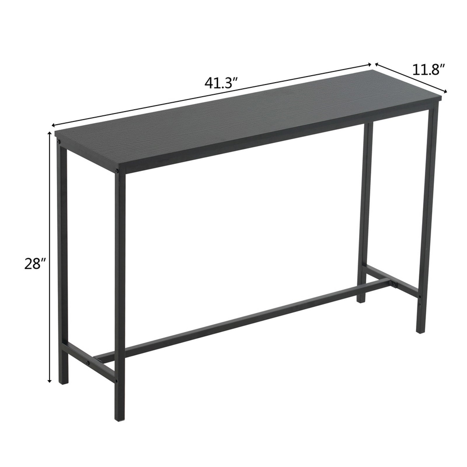 HAOYYE Industrial Style Porch Table Black Oak Triamine Board Single Layer Sturdy Design Durable Multifunctional Modern Home Organizer Practical Stylish Space-Saving Storage Solution for Entryway and Hallway