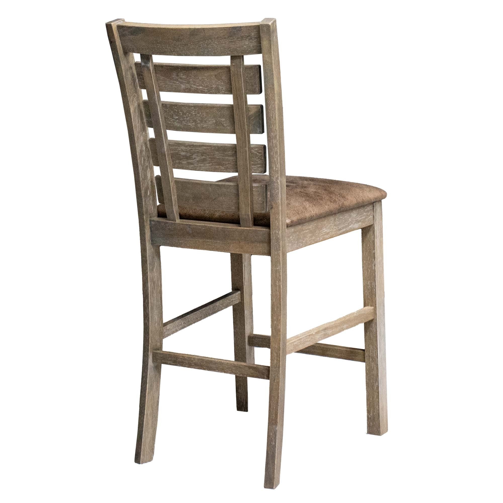 HAOYYE Set of 2 Dining Counter Height Chairs Modern Farmhouse Rustic Look Distressed Design Ladderback Solid Wood Sturdy Space-Saving Heavy Duty Modern Design Adults Dorm Room Easy Assembly