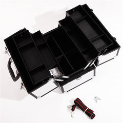 HAOYYE Aluminum Alloy Makeup Train Case Jewelry Box Organizer, Silver, Durable and Space-Saving Storage Solution with a Modern Design, Versatile for Everyday Use, Premium Quality and Stylish Appearance for Home Essentials